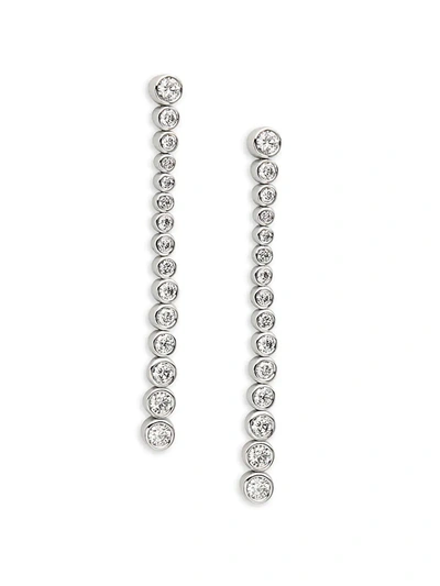 Shop Saks Fifth Avenue Women's 14k White Gold & Diamond Drop Earrings