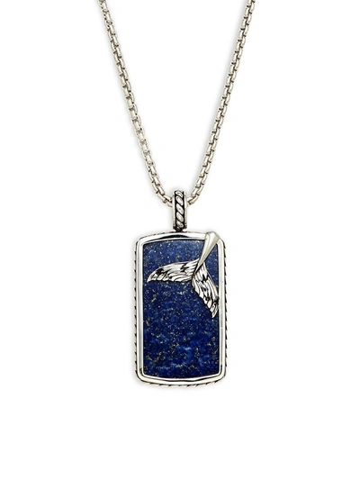 Shop Effy Men's Sterling Silver & Lapis Pendant Necklace