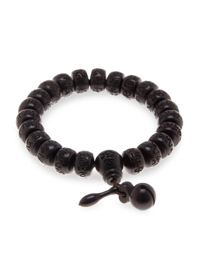 Shop Jean Claude Men's Sandalwood Stretchable Spiritual Bracelet In Black