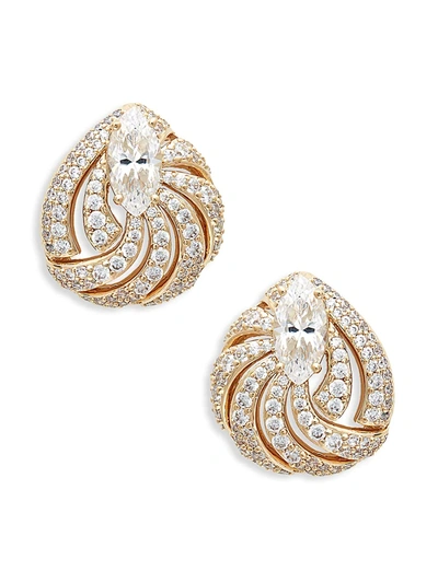 Shop Adriana Orsini Women's Goldtone & Crystal Stud Earrings In Neutral