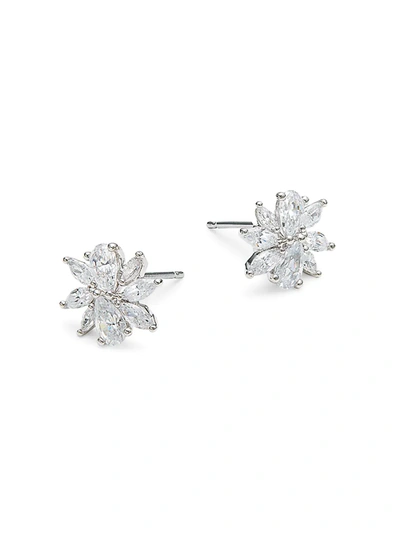 Shop Adriana Orsini Women's Crystal-embellished Stud Earrings In White