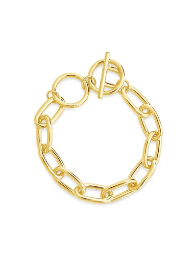 Shop Sterling Forever Women's Linked Toggle Bracelet In Neutral