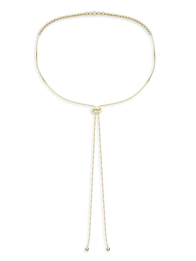 Shop Saks Fifth Avenue Women's 14k Yellow Gold & White Diamond Necklace