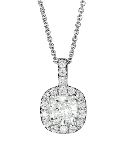 Shop Saks Fifth Avenue Women's 18k White Gold & White Diamond Pendant Necklace