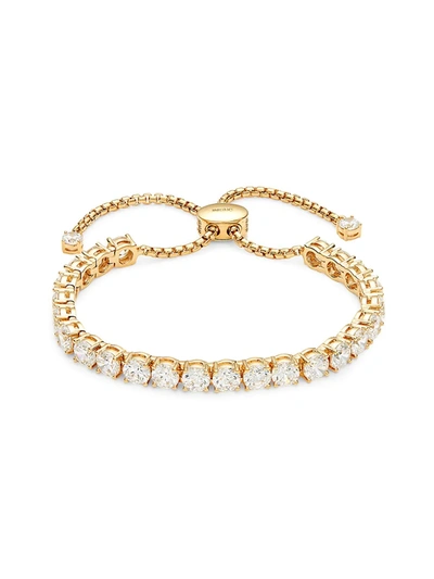 Shop Adriana Orsini Women's Goldtone & Crystal Bolo Bracelet In Neutral
