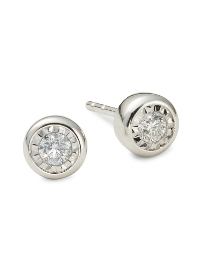 Shop Saks Fifth Avenue Women's 14k White Gold & 0.1 Tcw Diamond Stud Earrings