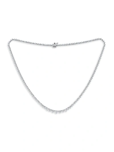 Shop Diana M Jewels Women's 14k White Gold & 10 Tcw Diamond Tennis Necklace