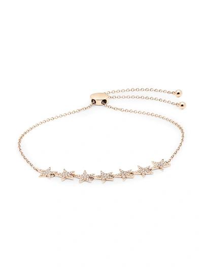 Shop Saks Fifth Avenue 14k Rose Gold & Diamond Star Bolo Bracelet