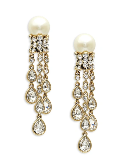 Shop Heidi Daus Women's Goldtone, Glass Pearl & Crystal Drop Earrings In Neutral