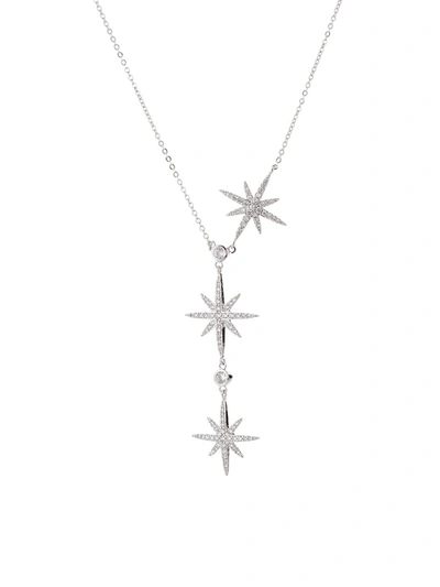 Shop Eye Candy La Women's Brittany Northstar Rhodium Plated & Crystal Pendant Necklace In Neutral