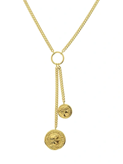 Shop Saks Fifth Avenue Women's 14k Yellow Gold Caesar Coin Lariat Necklace