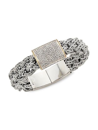 Effy Women's 18k Yellow Gold, Sterling Silver & 0.50 Tcw Diamond Belt Bracelet In Silver