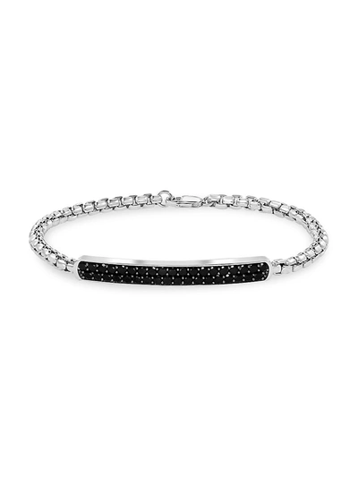 Effy Sterling Silver Pave Black Sapphire Bracelet In Black