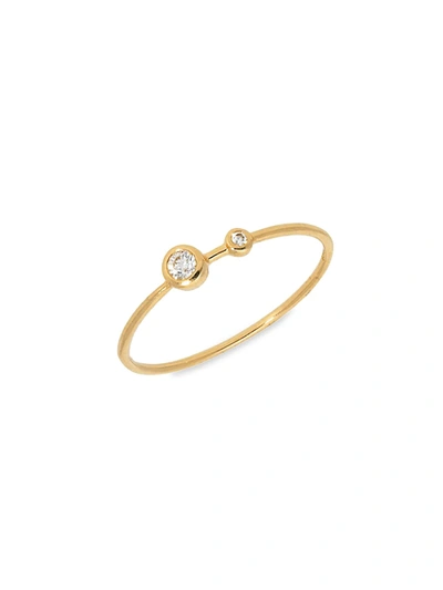 Shop Nephora Women's 14k Yellow Gold Diamond Bezel Ring