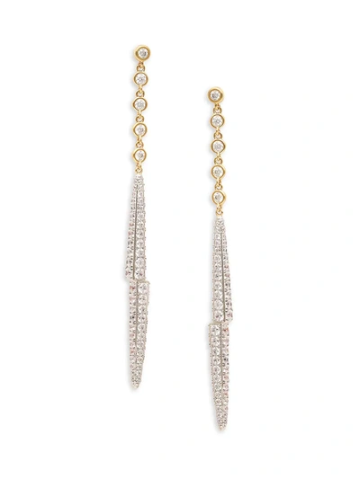 Shop Adriana Orsini Women's Goldplated, Rhodium-plated & Crystal Linear Drop Earrings In White