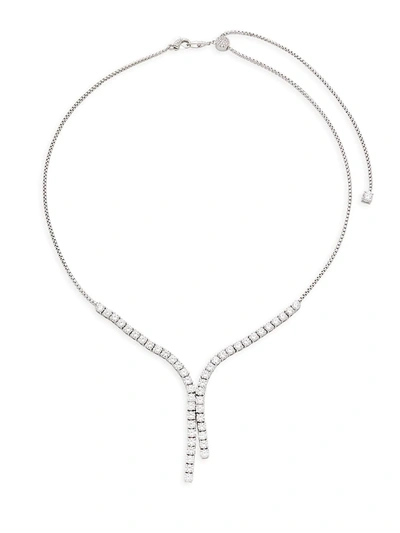 Shop Adriana Orsini Women's Rhodium-plated Cubic Zirconia Necklace In White