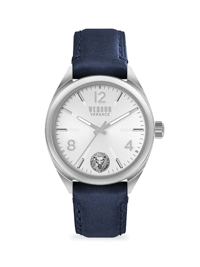 Shop Versus Men's Lexington Stainless Steel Leather-strap Watch In White