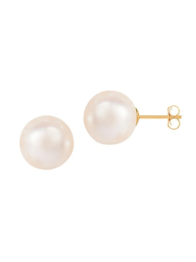 Shop Masako Women's 14k Yellow Gold & 11-12mm Round Cultured Freshwater Pearl Stud Earrings