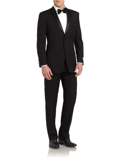 Shop Ike Behar Men's Slim Fit Wool Tuxedo In Black