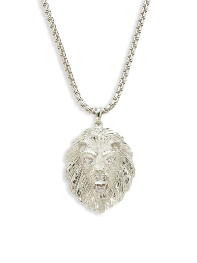 Shop Saks Fifth Avenue Men's Sterling Silver Lion Face Pendant Necklace