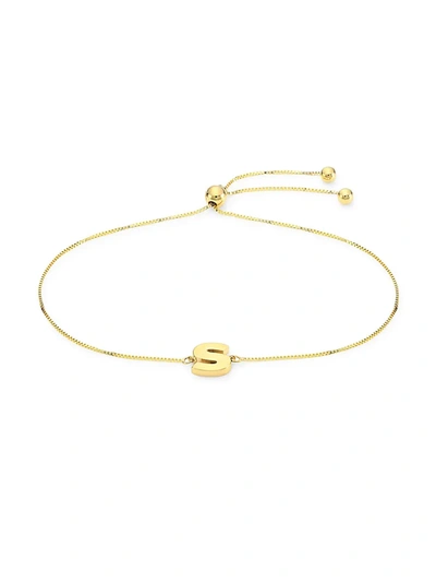 Shop Saks Fifth Avenue Women's 14k Yellow Gold S Initial Bolo Bracelet