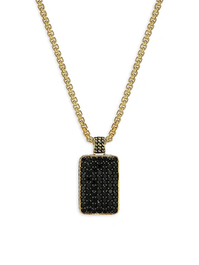 Shop Effy Men's 18k Goldplated Sterling Silver & Black Spinel Pendant Necklace