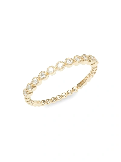 Shop Nephora Women's 14k Yellow Gold & Diamond Bezel Ring