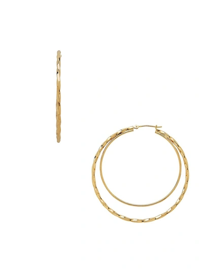 Shop Saks Fifth Avenue Women's 14k Yellow Gold Round Double Hoop Earrings