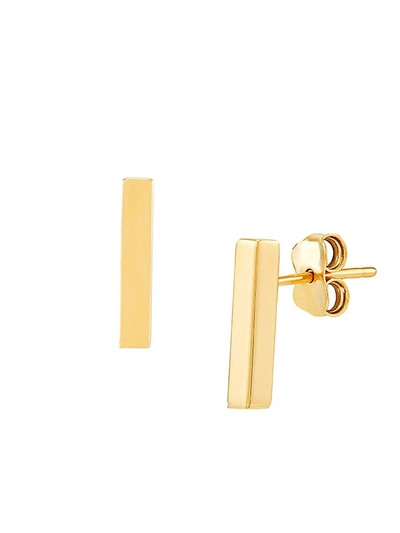 Saks Fifth Avenue Women's 14k Yellow Gold Polished Bar Stud Earrings In Yellow Gold