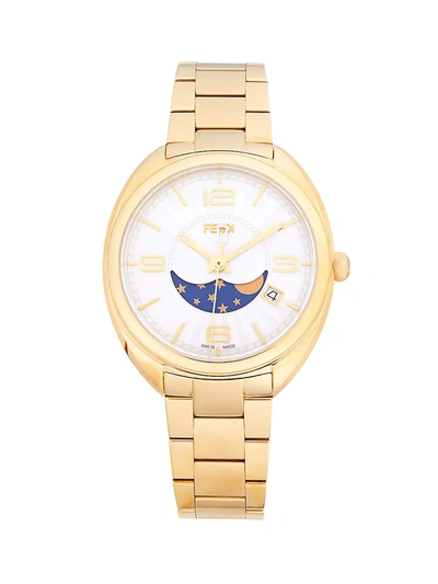 Shop Fendi Goldtone Stainless Steel Bracelet Watch In Sapphire