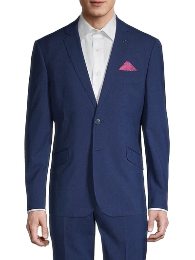Shop Nhp Men's Tonal Plaid Suit Separates Jacket In Navy