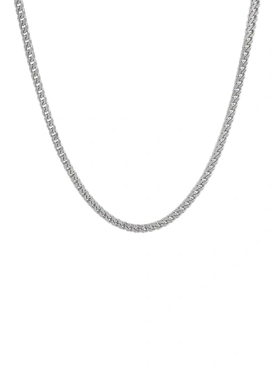 Shop Anthony Jacobs Men's Stainless Steel Petite Franco-link Necklace In Neutral