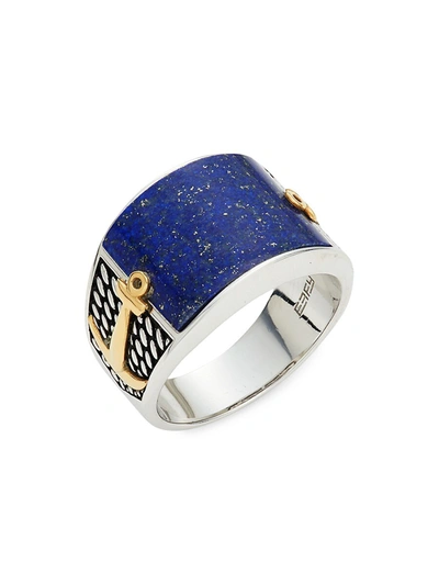 Shop Effy Men's Sterling Silver & Lapis Lazuli Ring