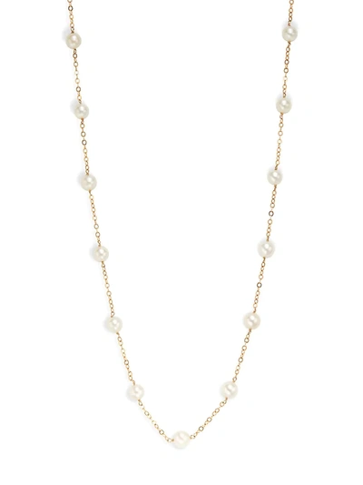 Shop Belpearl Women's 14k Yellow Gold & Akoya Cultured Pearl Tincup Necklace