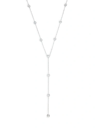 Shop Saks Fifth Avenue Women's 14k White Gold & Diamond Lariat Necklace