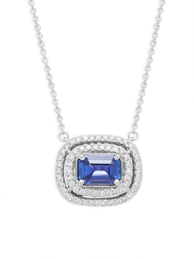 Shop Saks Fifth Avenue Women's 14k White Gold, Tanzanite & Diamond Pendant Necklace