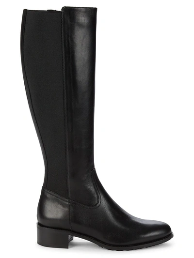 Shop Aquatalia Women's Olidia Leather Knee-high Boots In Black
