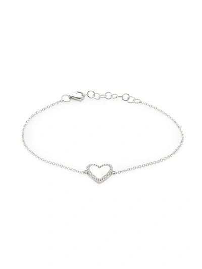 Shop Saks Fifth Avenue Women's 14k White Gold, Mother-of-pearl & Diamond Bracelet