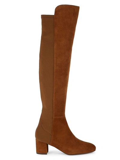 Shop Stuart Weitzman Women's Gillian Suede Knee-high Boots In Slate