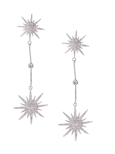 Shop Eye Candy La Women's Luxe Silvertone & Crystal Star Constellation Drop Earrings In Neutral