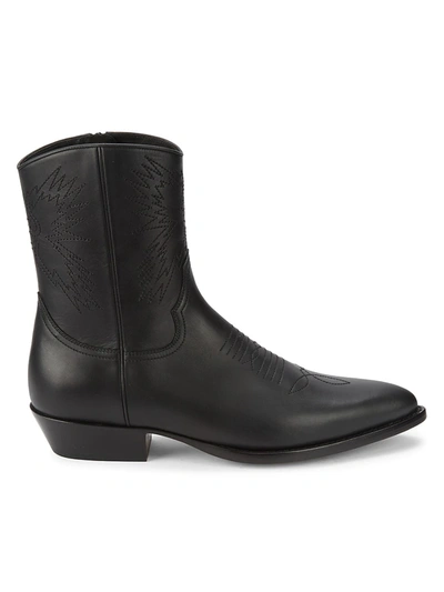Shop Valentino Men's Nero Cowboy Ankle Leather Boots