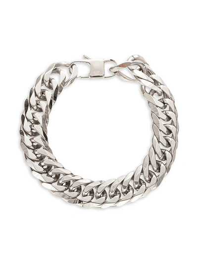 Shop Eye Candy La Men's John Titanium Curb Chain Bracelet In Neutral
