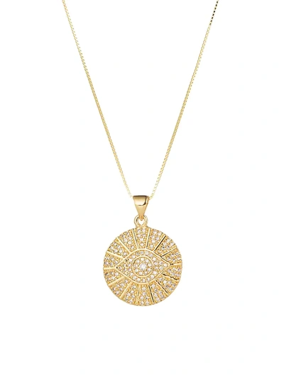 Eye Candy La Luxe Collection Arron Evil Eye Sterling Silver Chain Necklace With Pendant In Silver