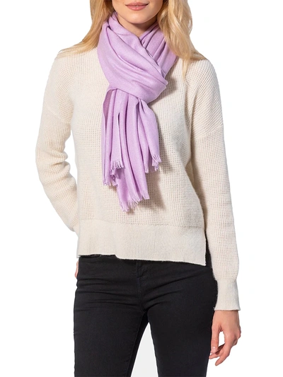 Shop Amicale Women's Fringed Cashmere Scarf In Purple