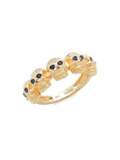 Shop Effy Men's 14k Yellow Gold & Diamond Ring