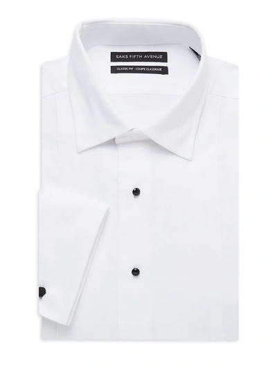 Shop Saks Fifth Avenue Men's Classic Fit Tuxedo Dress Shirt In White