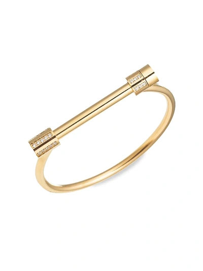 Shop Eye Candy La Women's Luxe Goldtone Bar Cuff Bracelet In Neutral