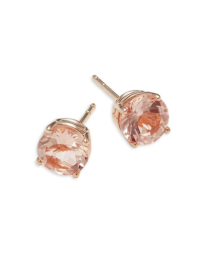 Shop Saks Fifth Avenue Women's 14k Rose Gold & Morganite Stud Earrings