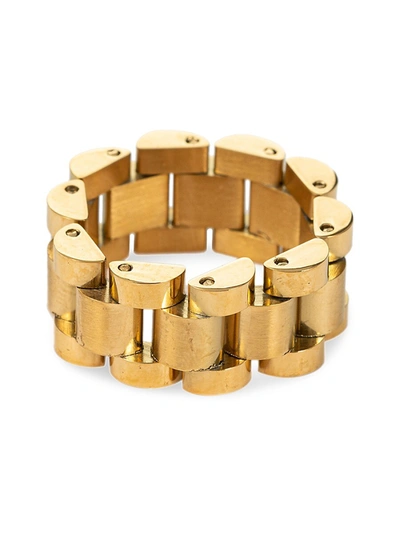 Shop Eye Candy La Men's Issac Titanium Chain Link Ring In Neutral