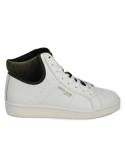 Roberto Cavalli Sport Women s Leather High top Sneakers In White